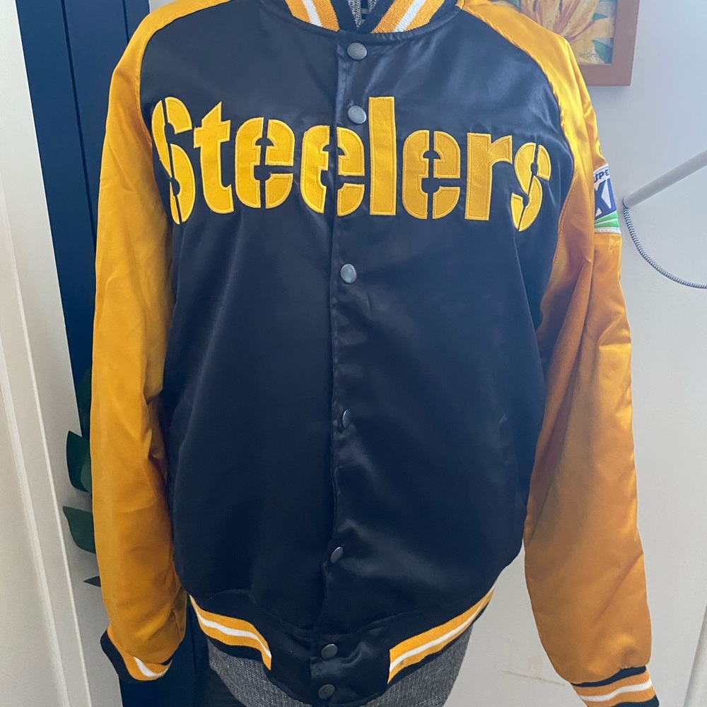 Vintage Pittsburgh Steelers Black and Yellow Varsity Jacket